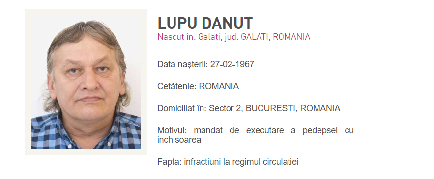  Dănuț Lupu, dat în urmărire de Poliția Română